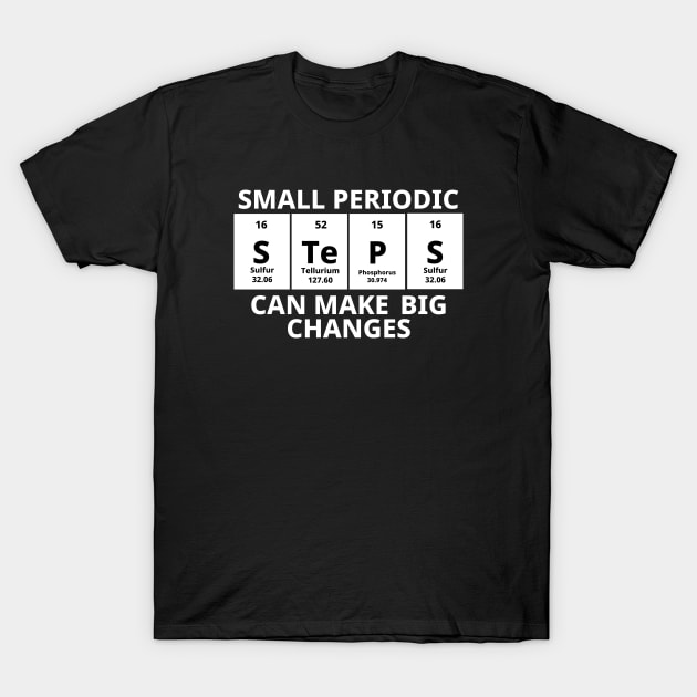 Small Periodic Steps Can Make Big Changes T-Shirt by Texevod